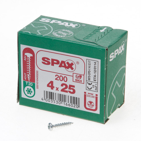 Spax Spaanplaatschroef cilinderkop verzinkt T-Star T20 4.0 x 25mm