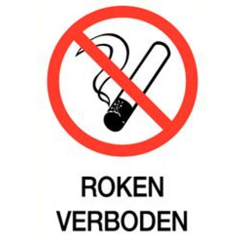 Roken verboden 140x200mm.  pvc bordje