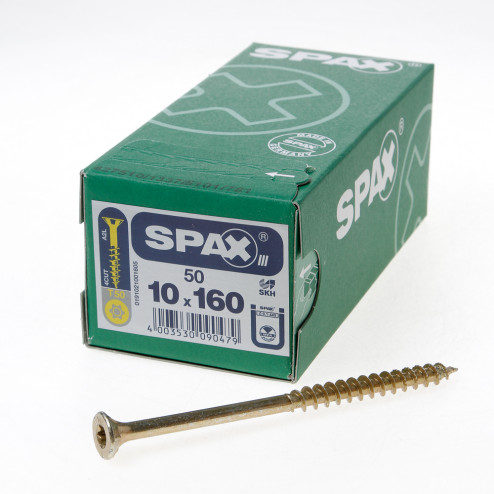 Spax-s Spaanplaatschroef platverzonken kop geel verzinkt T50 10 x 160mm