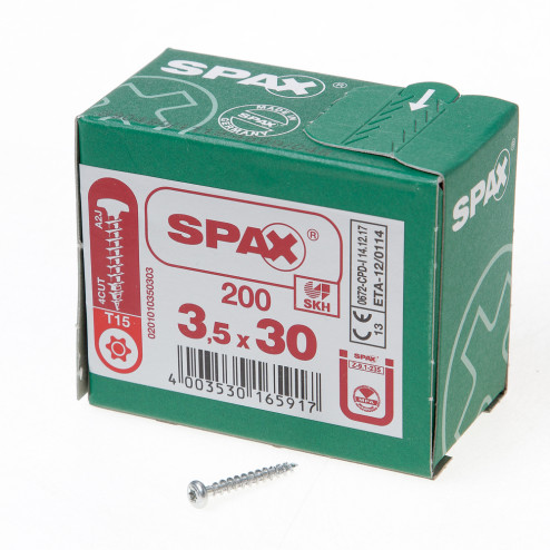 Spax Spaanplaatschroef cilinderkop verzinkt T-Star T15 3.5 x 30mm