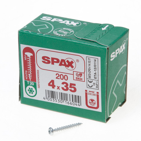 Spax Spaanplaatschroef cilinderkop verzinkt T-Star T20 4.0 x 35mm