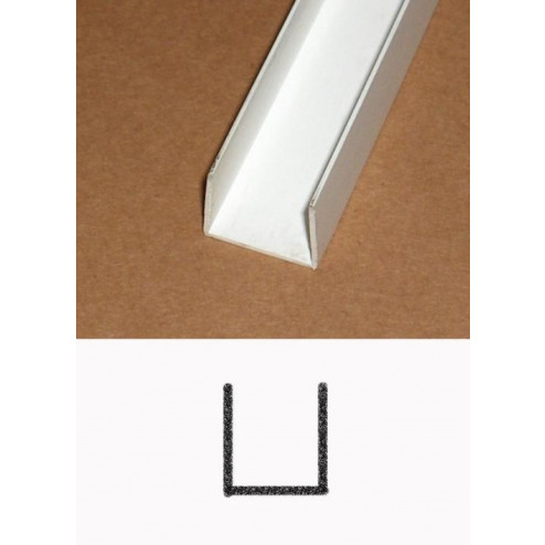 Heering PVC u-profiel wit 18 x 18 x 1.5mm x 2.6 meter