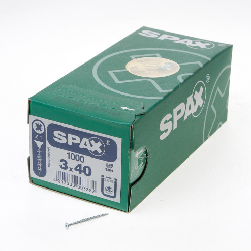 Spax Spaanplaatschroef platverzonken kop verzinkt pozidriv 3.0 x 40mm