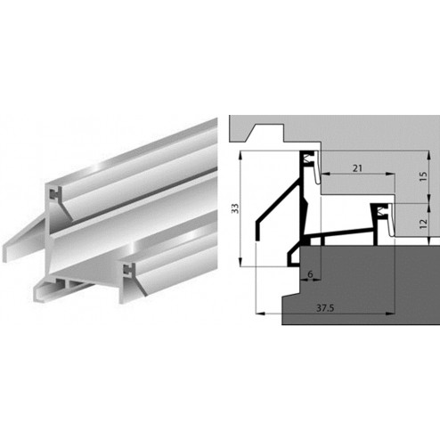 Ellen Tochtprofiel opbouw aluminium anb-11 100cm