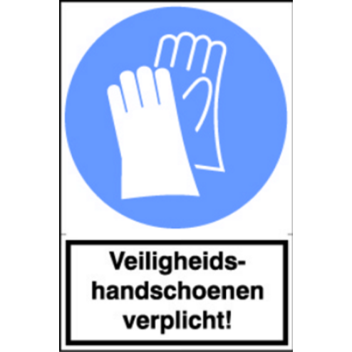 Artelli Sticker Veiligheids handschoenen verplicht!