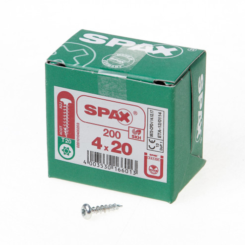 Spax Spaanplaatschroef cilinderkop verzinkt T-Star T20 4.0 x 20mm