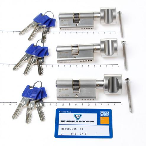 Winkhaus Set knopcilinders dubbel (3 stuks) buiten x binnen 30/30mm voorzien van SKG *** met certificaat en 9 sleutels