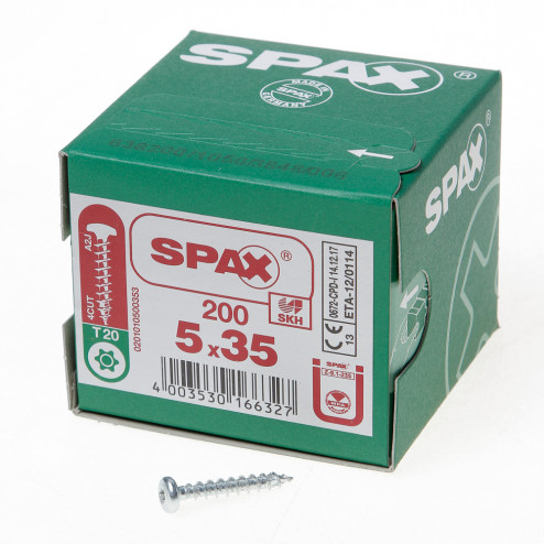 Spax Spaanplaatschroef cilinderkop verzinkt T-Star T20 5.0 x 35mm