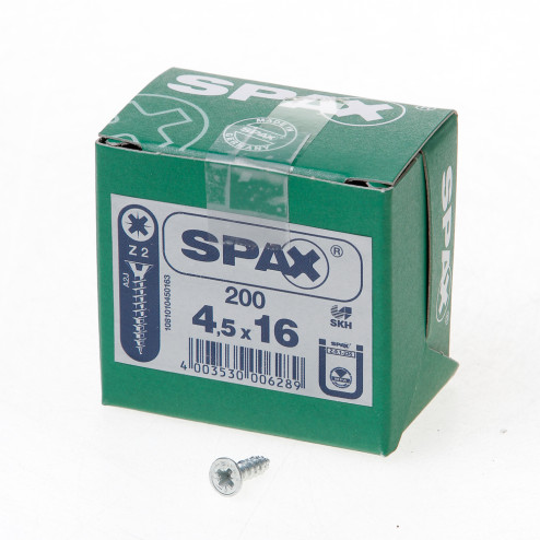 Spax Spaanplaatschroef platverzonken kop verzinkt pozidriv 4.5 x 16mm