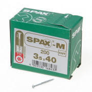 Spax-m MDF Spaanplaatschroef met boorpunt verzinkt T-Star T15 deeldraad 3.5 x 40mm