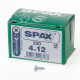 Spax Spaanplaatschroef platverzonken kop verzinkt pozidriv 4.0 x 12mm